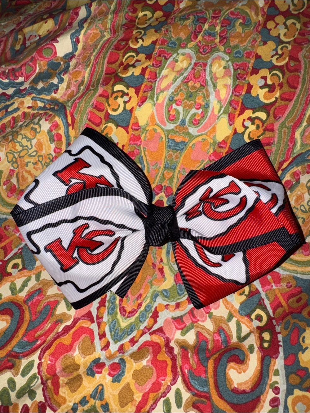 Kansas City Chiefs Clip On Hair Bow